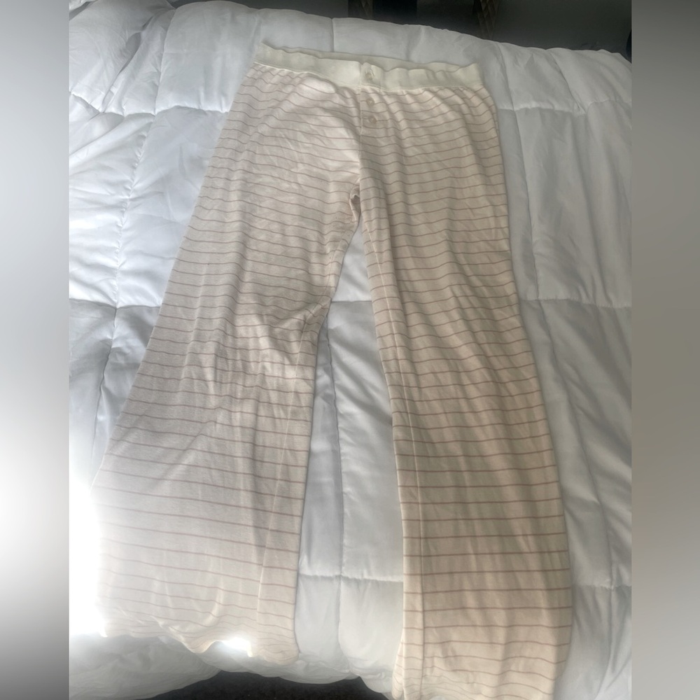 Striped Cream Wide Leg Pants